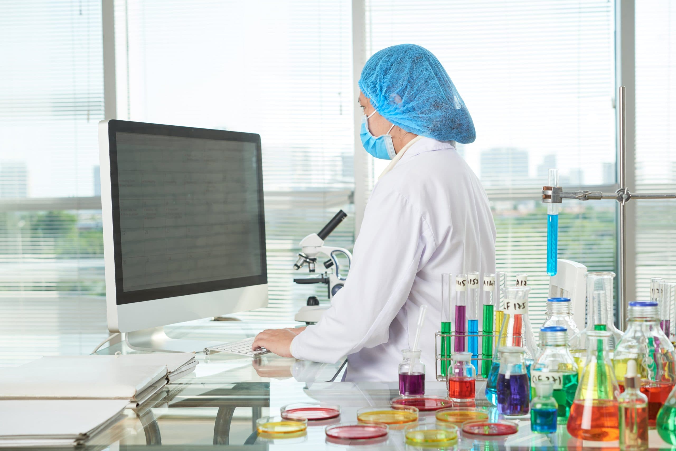 Female researcher working in a modern laboratory